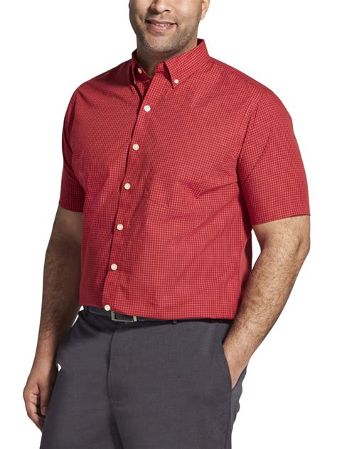 Van Heusen Men's Big and Tall Wrinkle Free Short Sleeve Shirt - Walmart.com