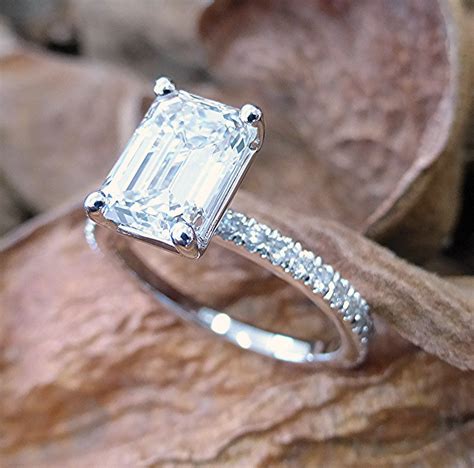 Two Carat Emerald Cut Engagement Ring | Limpid Jewelry