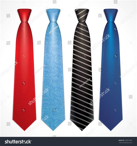 Vector Set Elegant Neckties Different Colors Stock Vector (Royalty Free ...