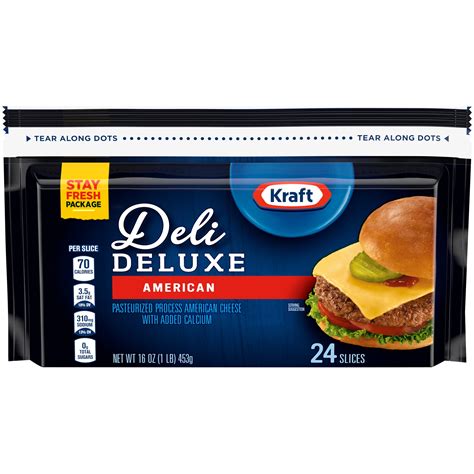 Kraft Deli Deluxe Cheese Slices, American Cheese, 24 ct - 16.0 oz ...