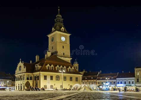 Clock Tower in the Center of Brasov at Night 1 Editorial Stock Image ...