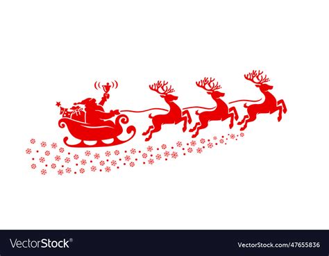 Santa claus in sleigh with reindeer Royalty Free Vector