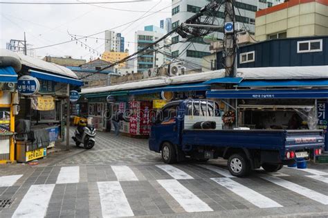 Haeundae Market Near Haeundae Beach a Famous Beach in Busan during ...