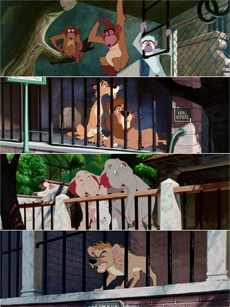 A day at the zoo. “Lady and the Tramp” (Buena Vista, 1955)