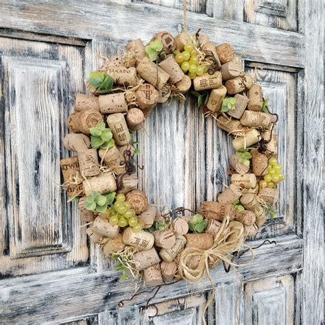 Wine Cork Wreath, Wine Cork Art, All Season Wreath, Bar Decor - Etsy