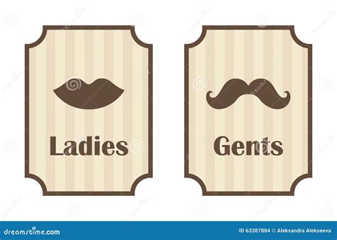 Ladies and Gents Toilet Signs Vector Stock Vector - Illustration of ...