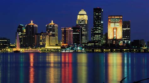 Wallpaper : Louisville, skyline, USA, skyscraper, night, reflections ...