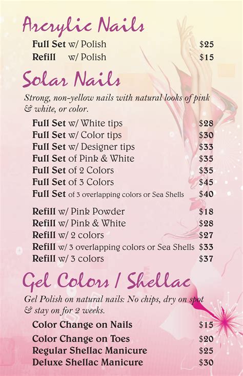 Nails Price List Template