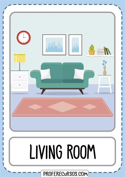 Flashcards House Parts Living Room - Profe Recursos E87