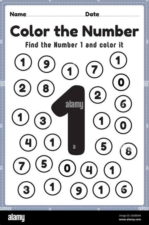 Number 1 And 2 Worksheet