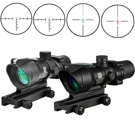 ACOG 4X32 Scope Sight Real Fiber Optics Green/Red Illuminated Crosshair Hunting Riflescopes | Wish