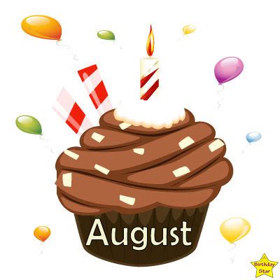 Birthday Cupcake Clipart August | Birthday Star