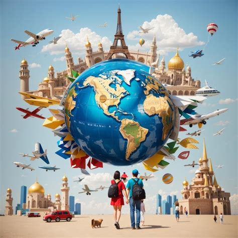 Premium AI Image | Create an image symbolizing World travel landmarks ...