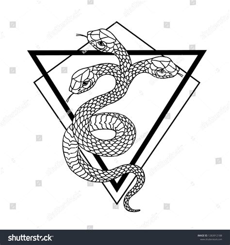 Three Headed Snake Tattoo