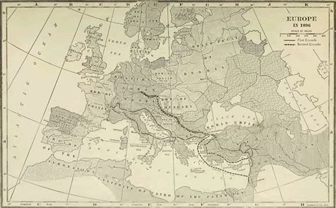 Map of Europe in 1096 During the Crusades | Student Handouts