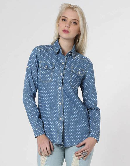 Camisa Kanui Clothing & Co. Jeans Estrelas | Blusa feminina, Camisa, Jeans