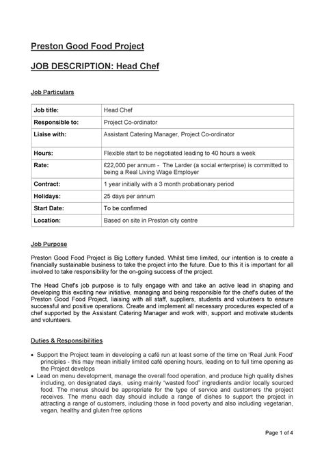 Head Chef Job Description.pdf | DocDroid