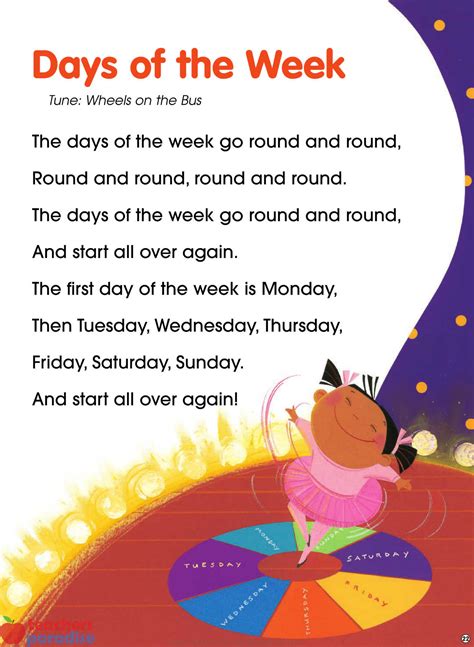 Days of the Week song to the tune of Wheels on the Bus - Calendar Time ...