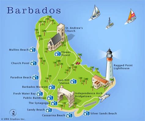 Map of Barbados Island in Caribbean | Barbados Island | Pinterest | Barbados, Caribbean and Sand ...