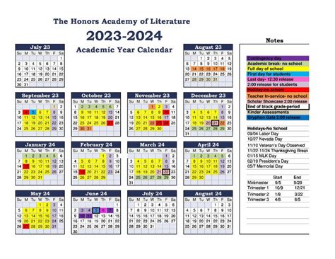 Calendar and Events - The Honors Academy of Literature