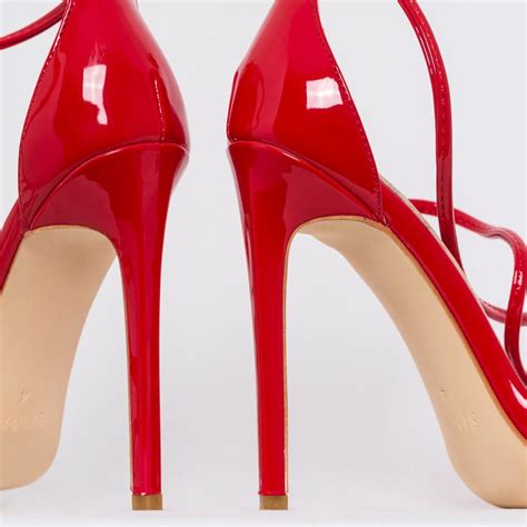 Alexia Red Patent Strappy Stiletto Heels