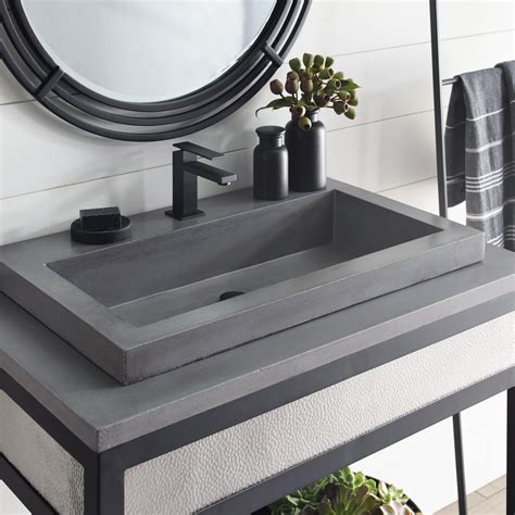 Trough 3619 36-Inch Concrete Trough Bathroom Sink Native, 54% OFF