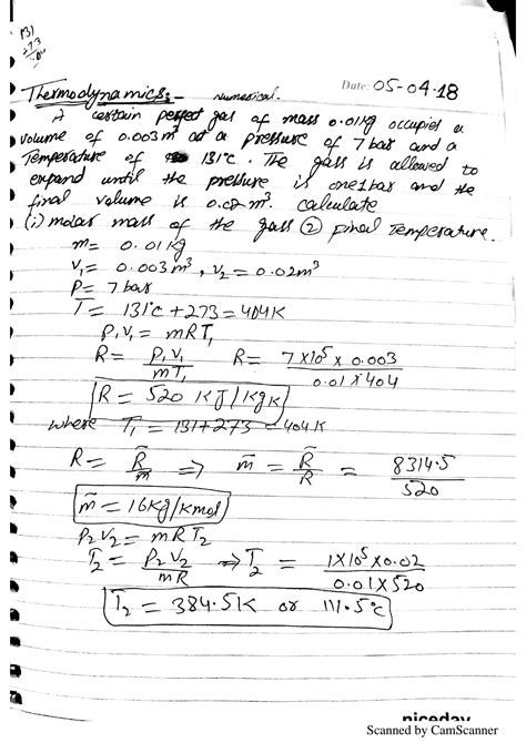 SOLUTION: Thermodynamics perfect gases complete notes with examples and ...