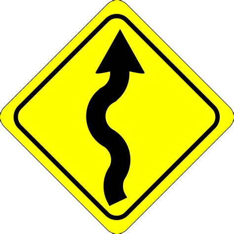 Clipart - curves ahead sign