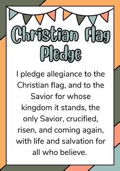 Christian Flag Pledge Poster by Sarah LeMahieu | TPT