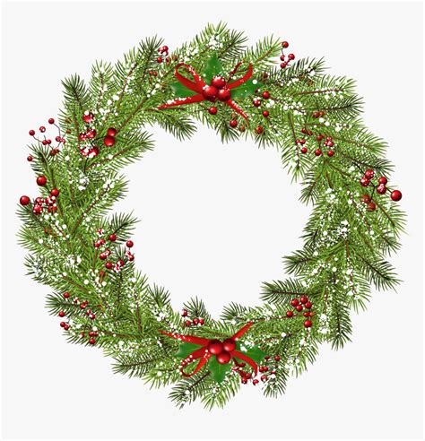 Clip Art Free Christmas Wreath Clip Art - Christmas Wreath Png Free, Transparent Png - kindpng
