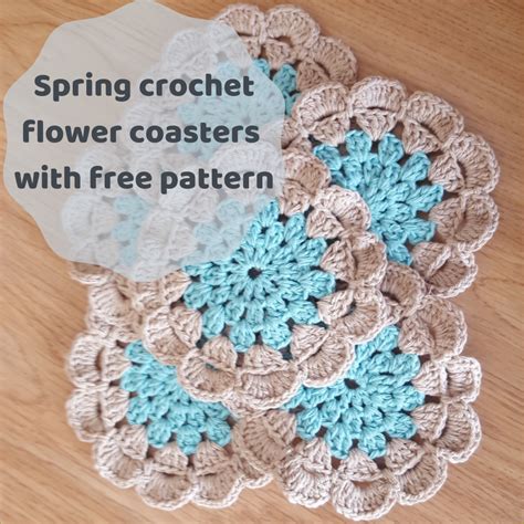 Spring crochet flower coasters - with free pattern |Keeping it Real