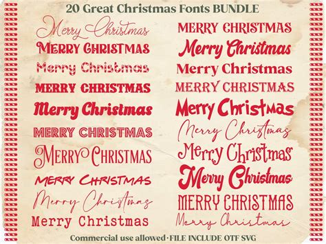 Bundle Christmas Fonts SVG OTF, Elf Fonts for Cricut, Christmas Script ...