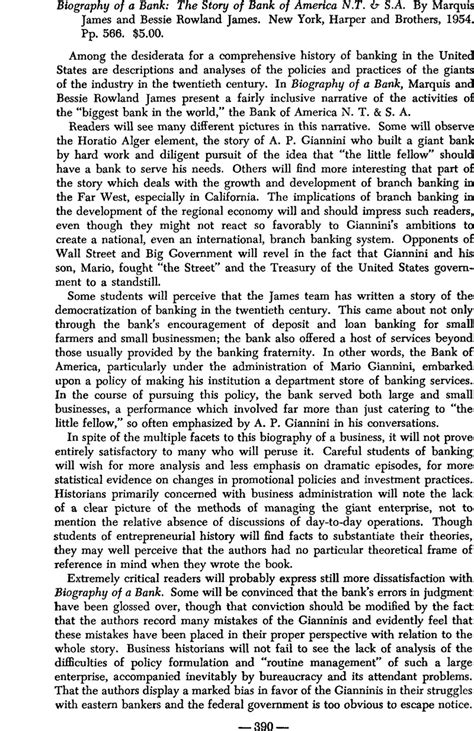 Biography of a Bank: The Story of Bank of America N.T. & S.A. By Marquis James and Bessie ...