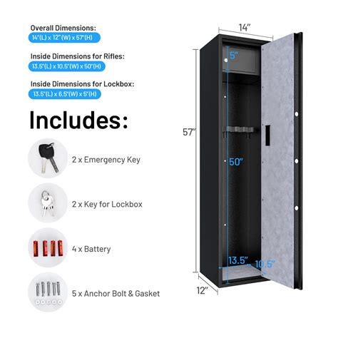 COSTWAY Large Rifle Safe, Long Gun Safe for Rifle Shotgun, 5-Gun Metal Security Storage Cabinet ...