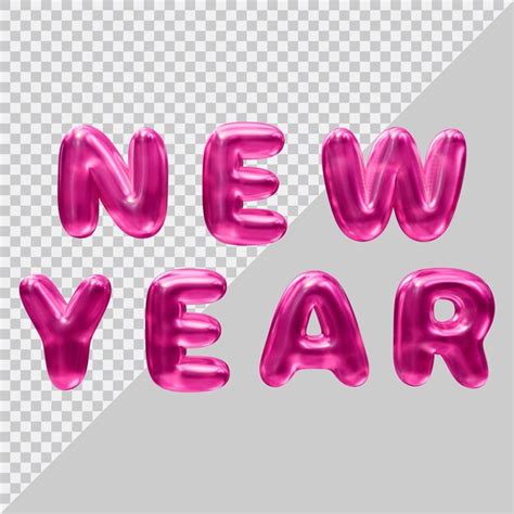 Premium PSD | New year text design with 3d modern style