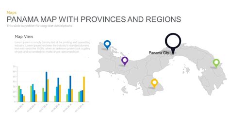 Panama Map With Provinces and Regions PowerPoint template