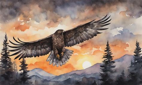 Watercolor-Sunset Hawk by 77tradewinds on DeviantArt