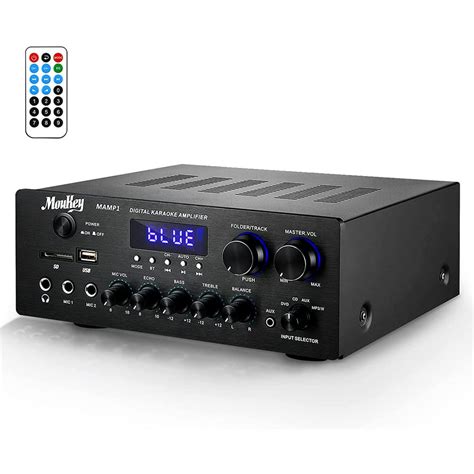 Moukey Bluetooth 5.0 Power Home Audio Amplifier - 220W Dual Channel Sound Audio Stereo Receiver ...