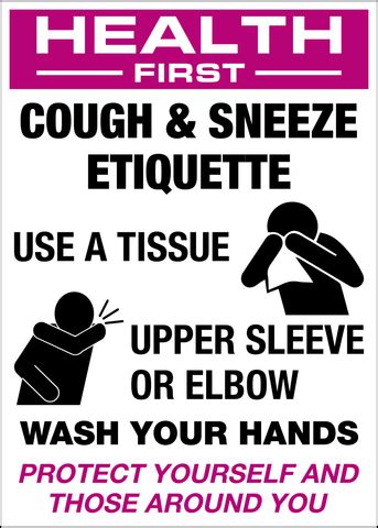 Cough & Sneeze Etiquette | Western Safety Sign