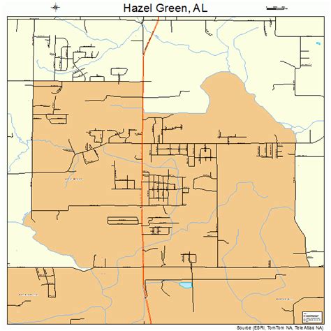 Hazel Green Alabama Street Map 0133808