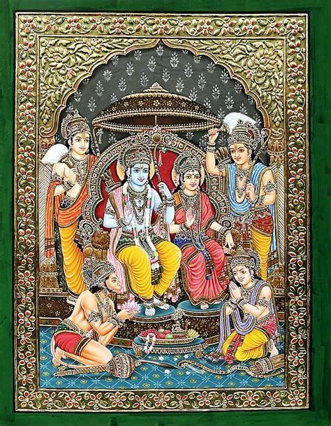 Rama-Seeta With Hanuman And The Brothers Of Rama