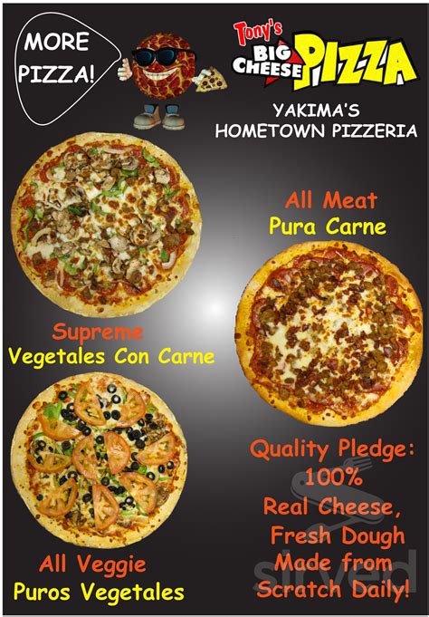 Menu for Tonys Big Cheese Pizza in Yakima, WA | Sirved