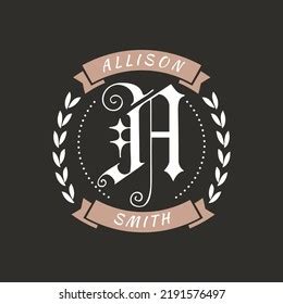 Monogram Logo Designs Classic Monogram Alison Stock Vector (Royalty ...