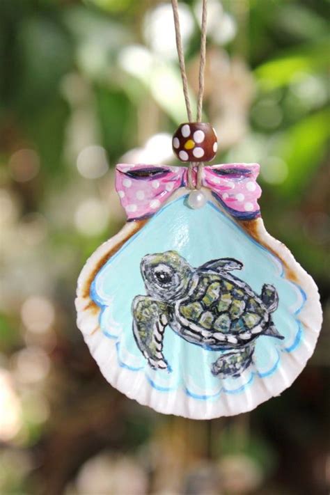 Turtle Painting on a Sea Shell