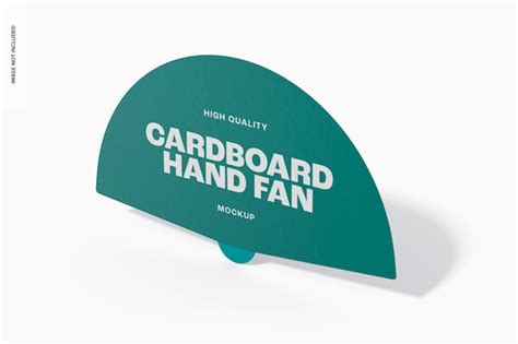 Premium PSD | Cardboard Hand Fan Mockup, Perspective