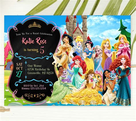 FREE Printable Disney Princesses Invitation Templates, 44% OFF