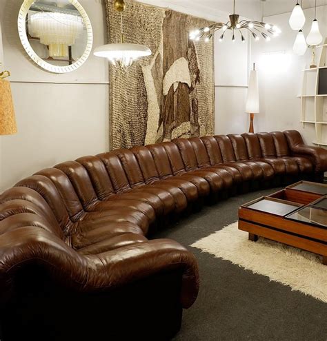 De Sede DS600 "Non Stop" Brown Leather Sofa 20+2 Pieces, 1970s, Switzerland at 1stDibs