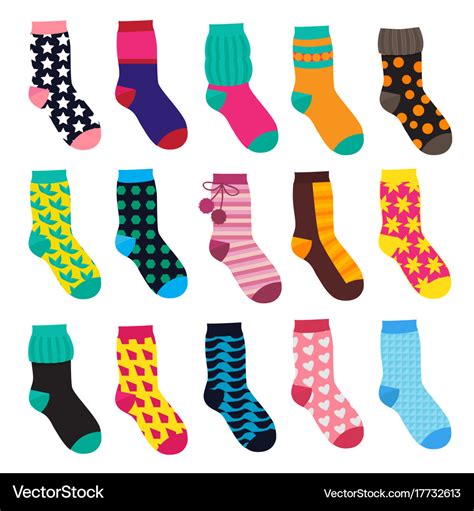 Socks in cartoon style elements of kids clothes Vector Image