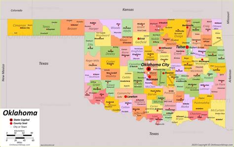 Oklahoma State Map | USA | Maps of Oklahoma (OK)