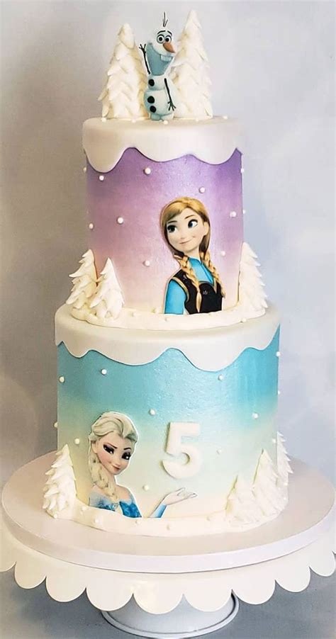 37 Best kids Birthday Cake Ideas : Frozen birthday cake for 5th birthday